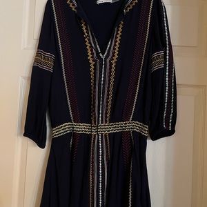 Alice & Olivia Navy textured dress